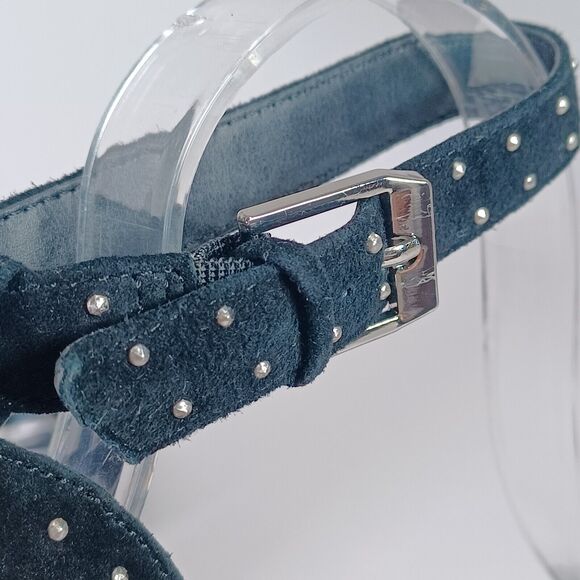 Dolce Vita Size 8 HENDRIX Black Suede Ankle Strap 4" Block Heel Stud Sandals - Picture 4 of 11